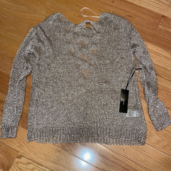 Lulus sparkly criss cross back sweater rose gold silver ish- never worn - Picture 5 of 7